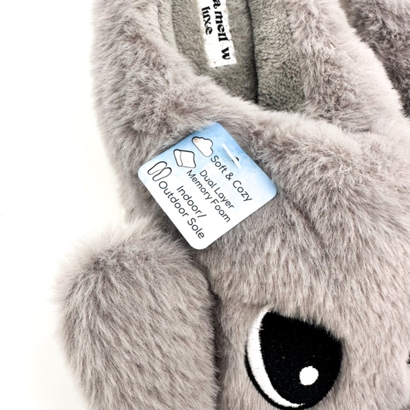 Luna Mellow Luxe Elephant Slippers Fuzzy Plush Animal Slippers Size Sm 5-6 NEW - Picture 3 of 6